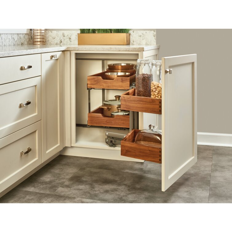 Rev A Shelf Wood Blind Corner Cabinet Organizer with Soft Close